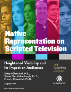 Cover of report: "Native Representation on Scripted Television."